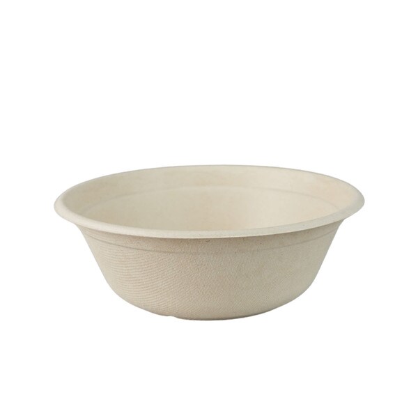 24oz tan fiber bowl on white background